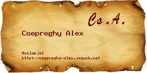 Csepreghy Alex névjegykártya
